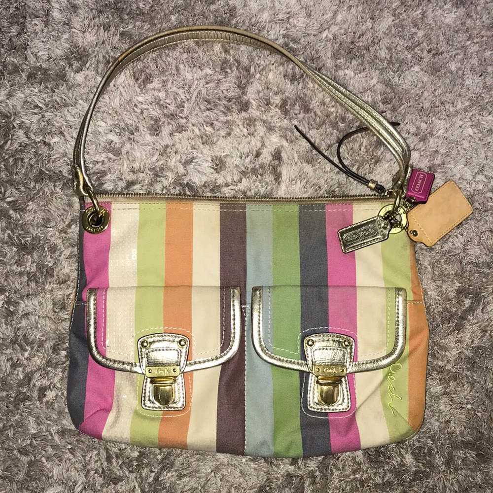 COPY - Coach legacy stripe multicolor shoulder bag